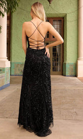 Sequin Accent Prom Dress